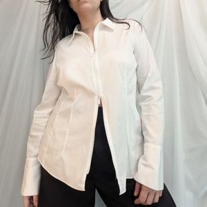 Lafayette 148 double zip blouse, size 14